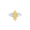 GIA 3.02ct Fancy Intense Yellow Marquise Cut Diamond Ring