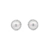 Pearl Halo Stud Earrings AAA Quality Akoya Pearls 8.0mm - 8.5mm