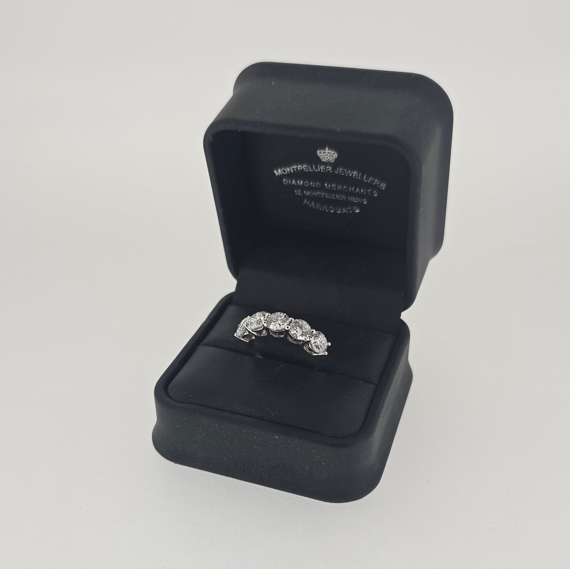 3.20ct F/VS LAB Diamond 5 Stone Ring Set In Platinum