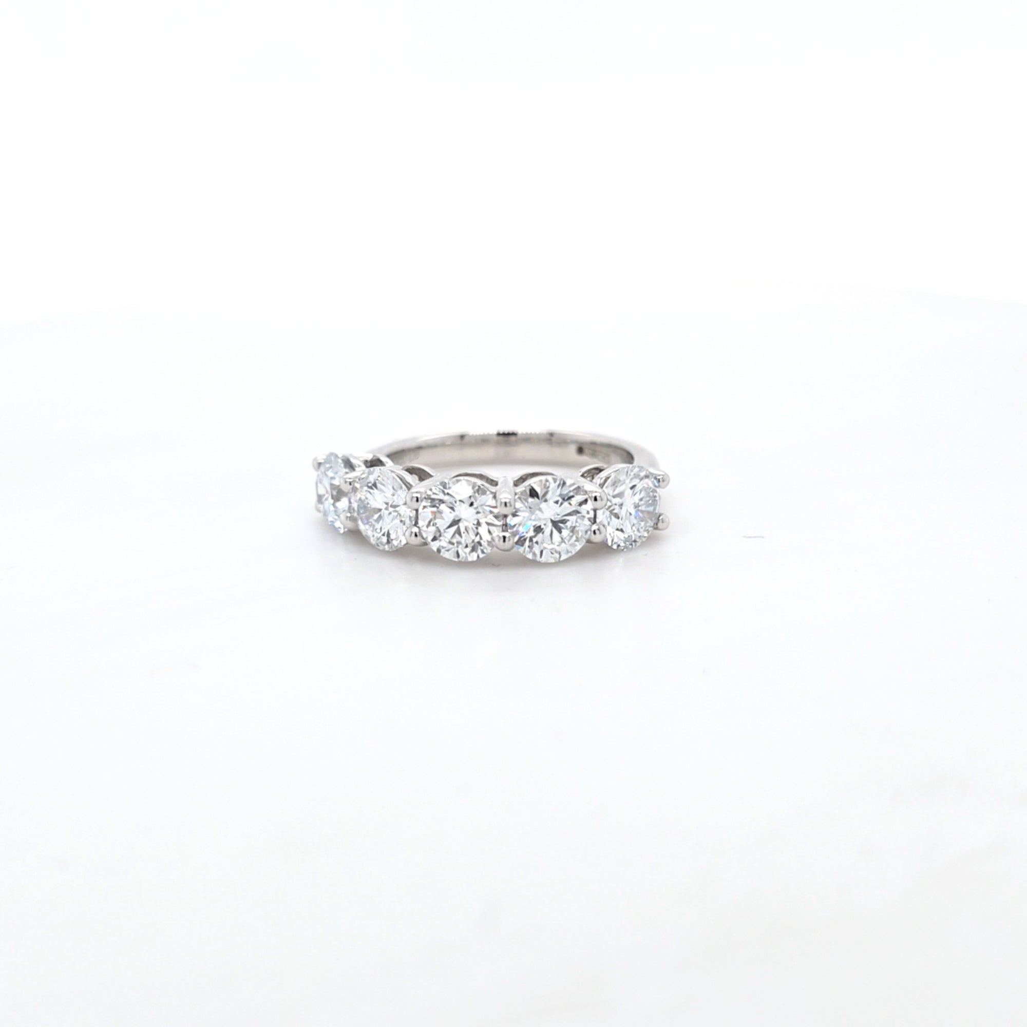 3.20ct F/VS LAB Diamond 5 Stone Ring Set In Platinum