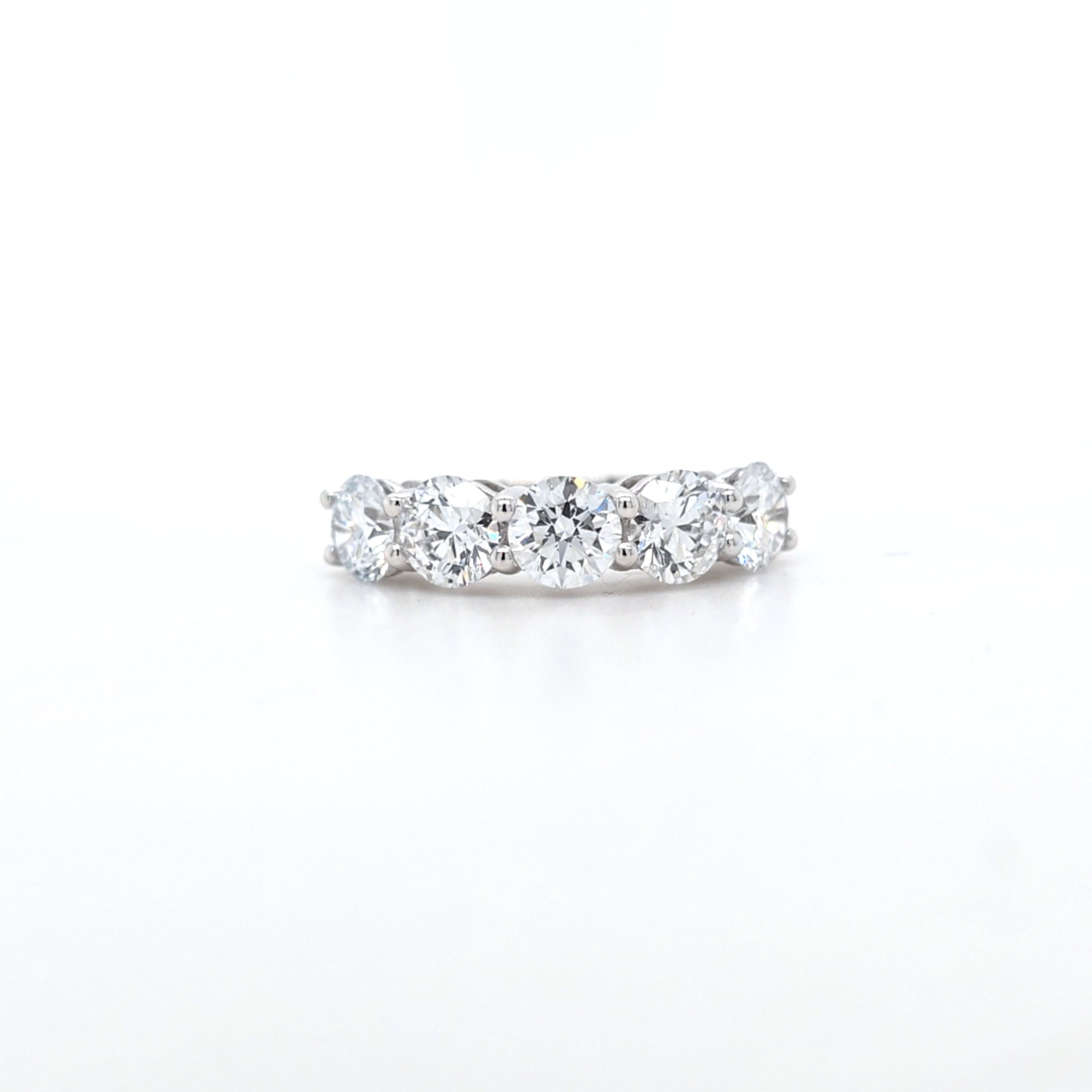 3.20ct F/VS LAB Diamond 5 Stone Ring Set In Platinum