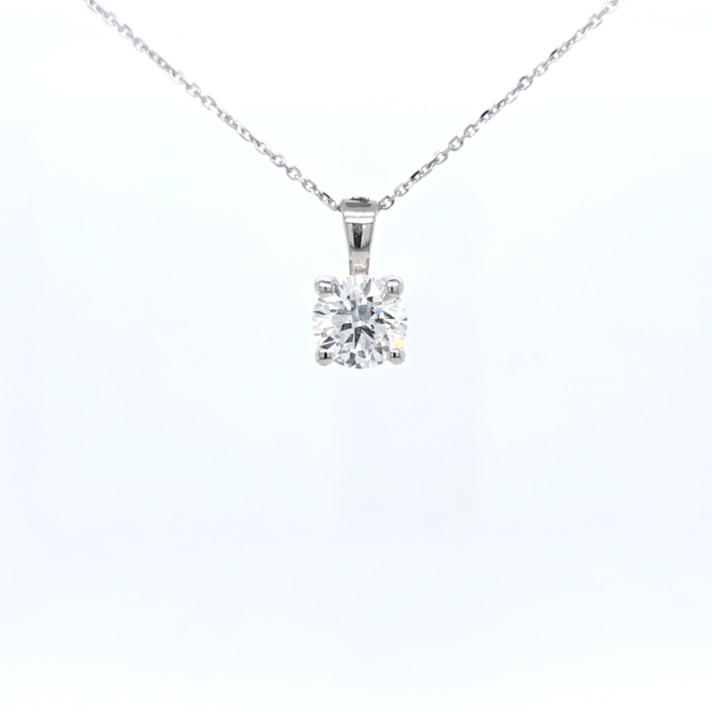 1.01ct LAB Diamond Pendant in 18ct White Gold with Chain