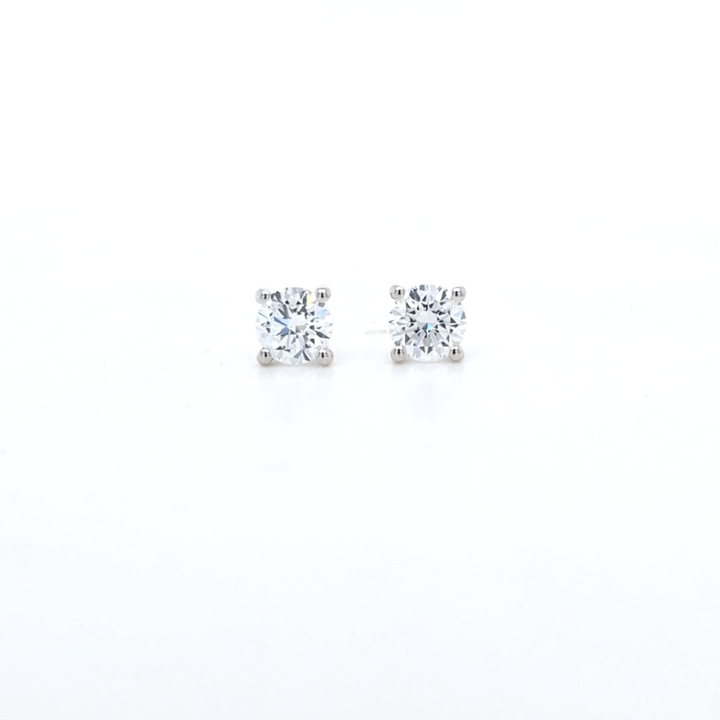 1.00ct F/VS LAB Diamond Stud Earrings Set In 9ct White Gold
