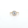 1.44ct F/VS LAB Diamond Halo Ring with Diamond Shoulders set in 9ct Yellow Gold