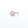 1.44ct F/VS LAB Diamond Halo Ring with Diamond Shoulders set in 9ct Yellow Gold