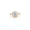 1.44ct F/VS LAB Diamond Halo Ring with Diamond Shoulders set in 9ct Yellow Gold