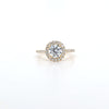 1.44ct F/VS LAB Diamond Halo Ring with Diamond Shoulders set in 9ct Yellow Gold