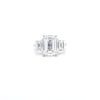 IGI 4.05ct D/VS1 Emerald Cut LAB Diamond Solitaire Ring with Trapezoid Side Stones Set in Platinum