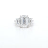 IGI 4.05ct D/VS1 Emerald Cut LAB Diamond Solitaire Ring with Trapezoid Side Stones Set in Platinum