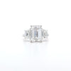 IGI 4.05ct D/VS1 Emerald Cut LAB Diamond Solitaire Ring with Trapezoid Side Stones Set in Platinum