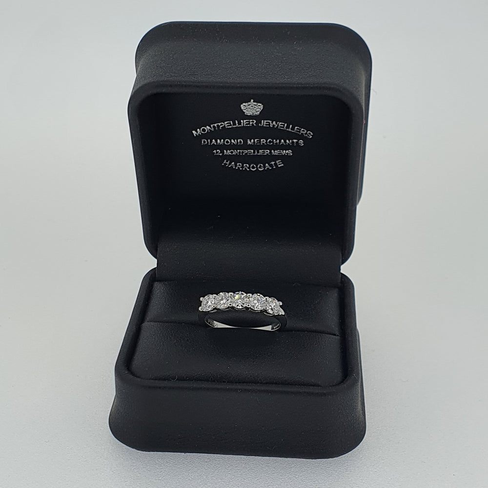 GIA G/VS 1.00ct 5 Stone Diamond Ring set in Platinum