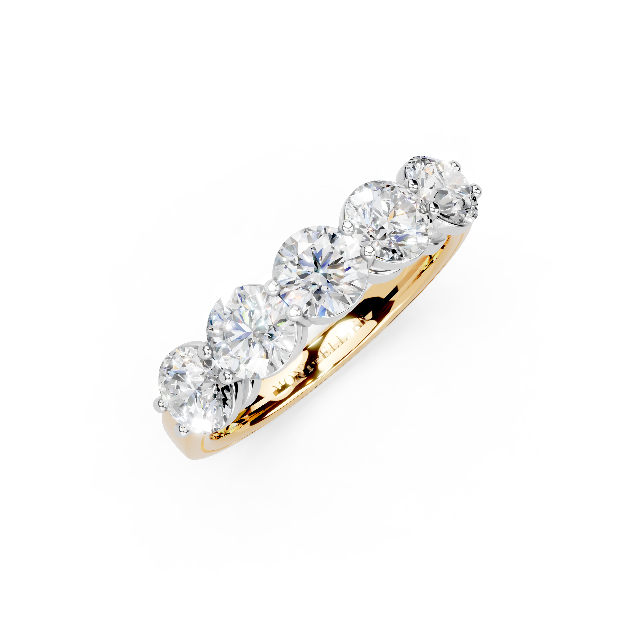 1.50ct Lab Grown 5 Stone Round Diamond Ring Platinum or 18ct Gold - The Montpellier Classic 5 Stone Ring