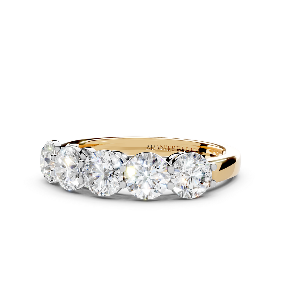 1.50ct Lab Grown 5 Stone Round Diamond Ring Platinum or 18ct Gold - The Montpellier Classic 5 Stone Ring