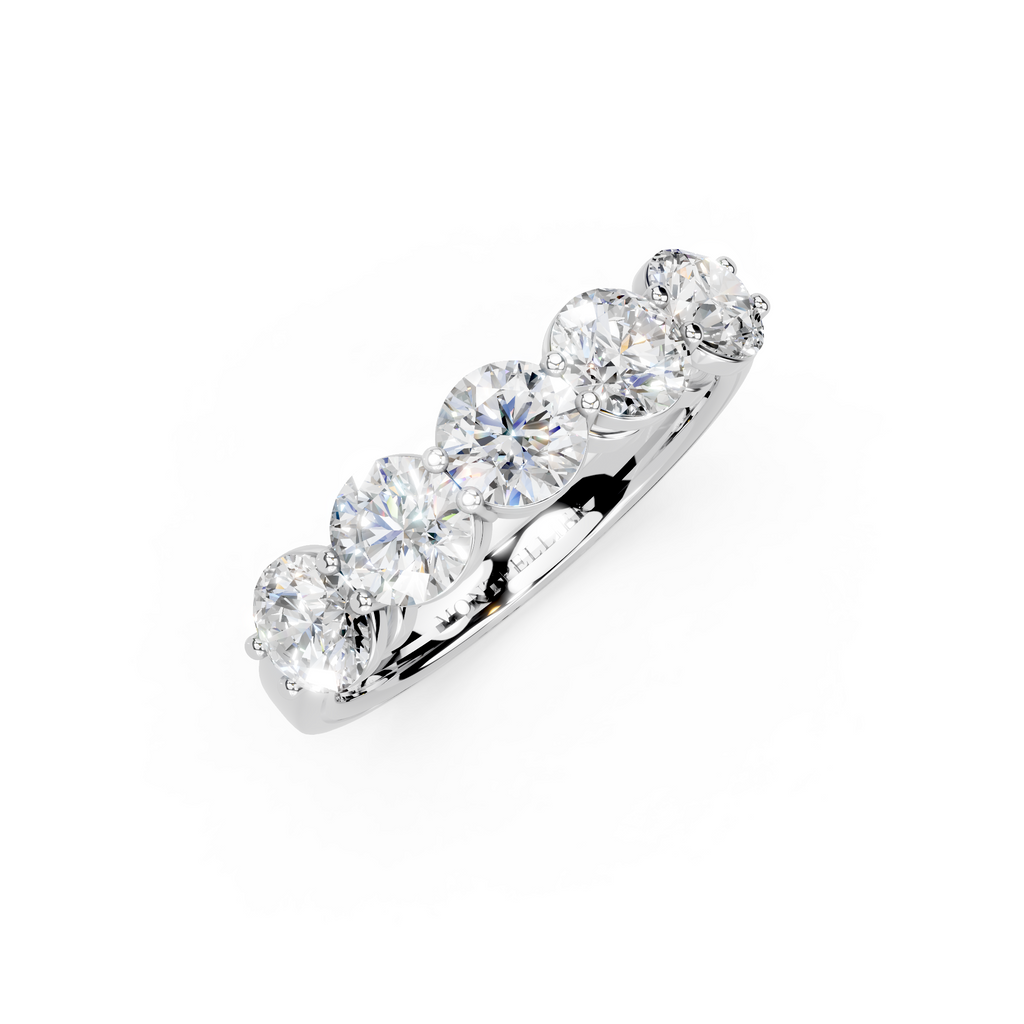 1.50ct Lab Grown 5 Stone Round Diamond Ring Platinum or 18ct Gold - The Montpellier Classic 5 Stone Ring