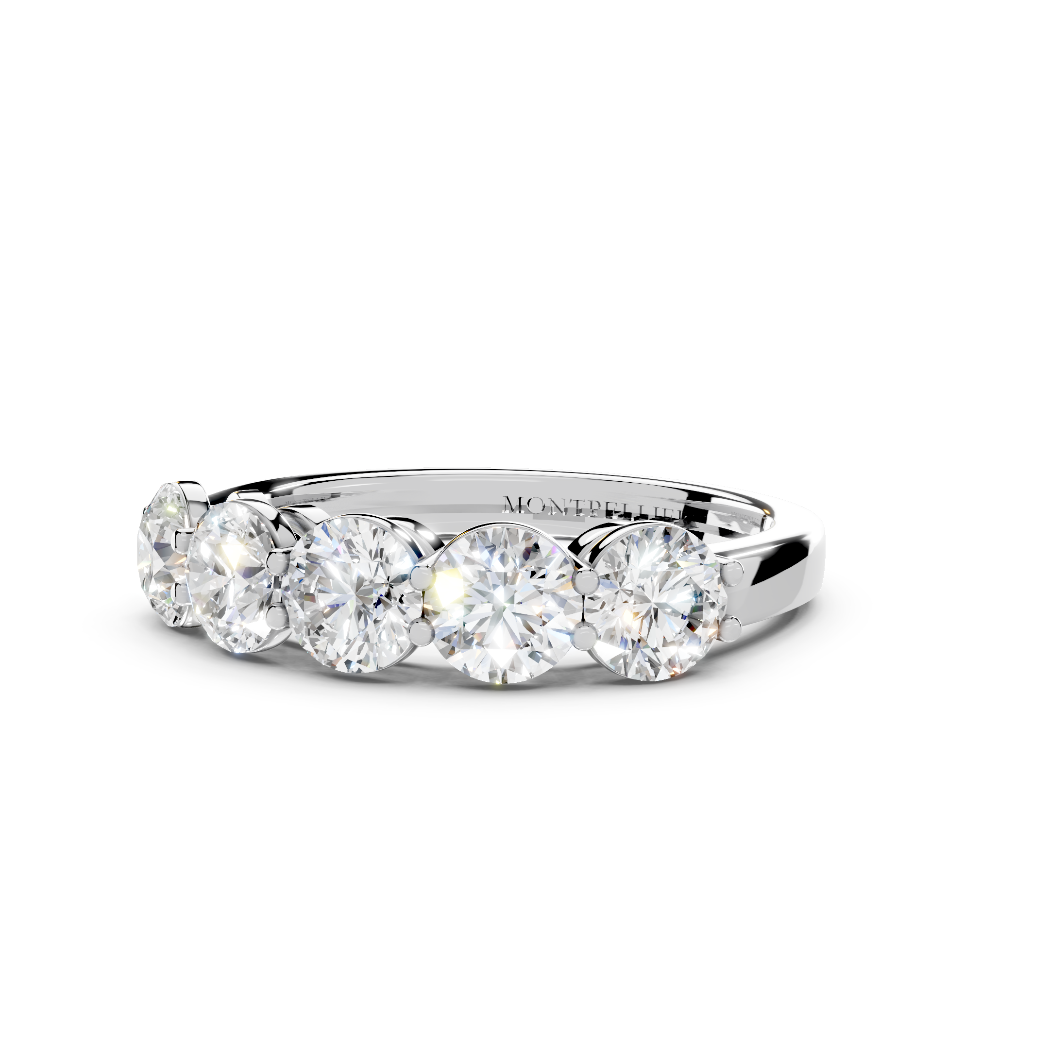 1.50ct Lab Grown 5 Stone Round Diamond Ring Platinum or 18ct Gold - The Montpellier Classic 5 Stone Ring
