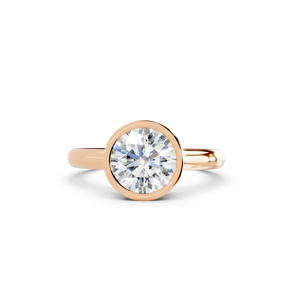 IGI 1.50ct Lab Grown Round Bezel Set Diamond Solitaire Engagement Ring Platinum or 18ct Gold