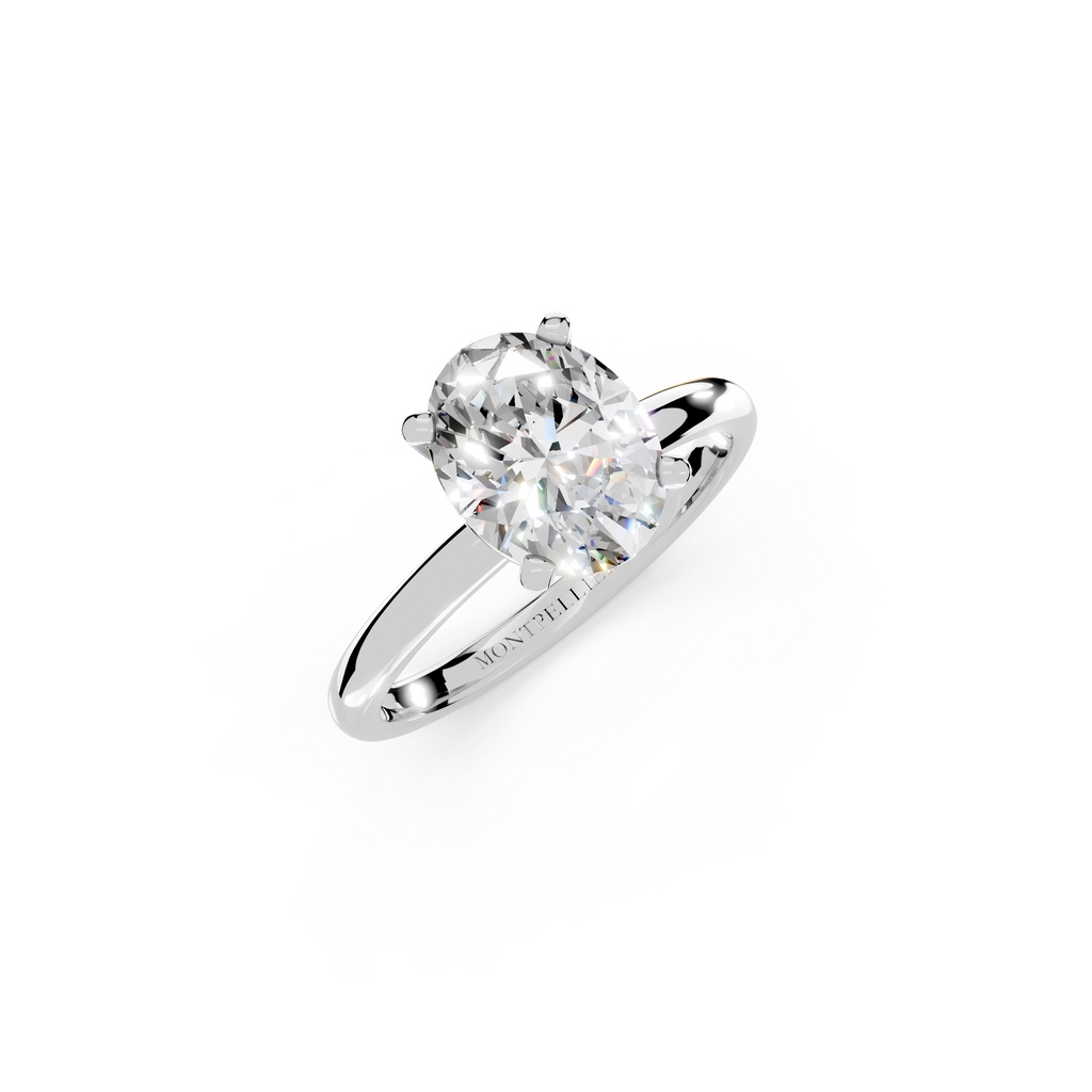 IGI 1.50ct Lab Grown Oval Diamond Solitaire Engagement Ring Platinum or 18ct Gold - The Montpellier Classic Oval