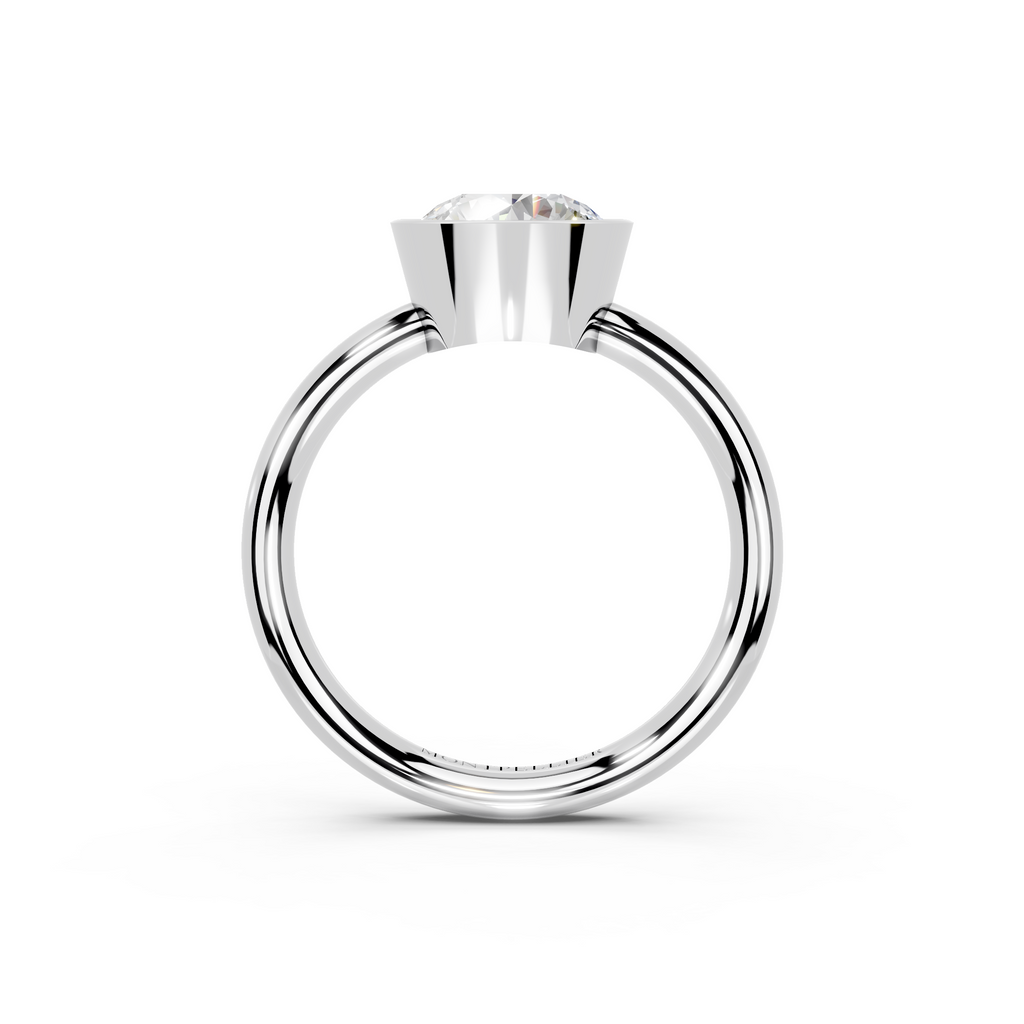 IGI 1.50ct Lab Grown Round Bezel Set Diamond Solitaire Engagement Ring Platinum or 18ct Gold