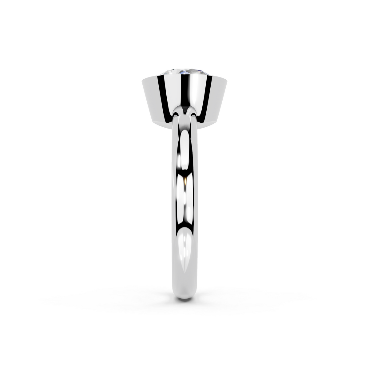 IGI 1.50ct Lab Grown Round Bezel Set Diamond Solitaire Engagement Ring Platinum or 18ct Gold
