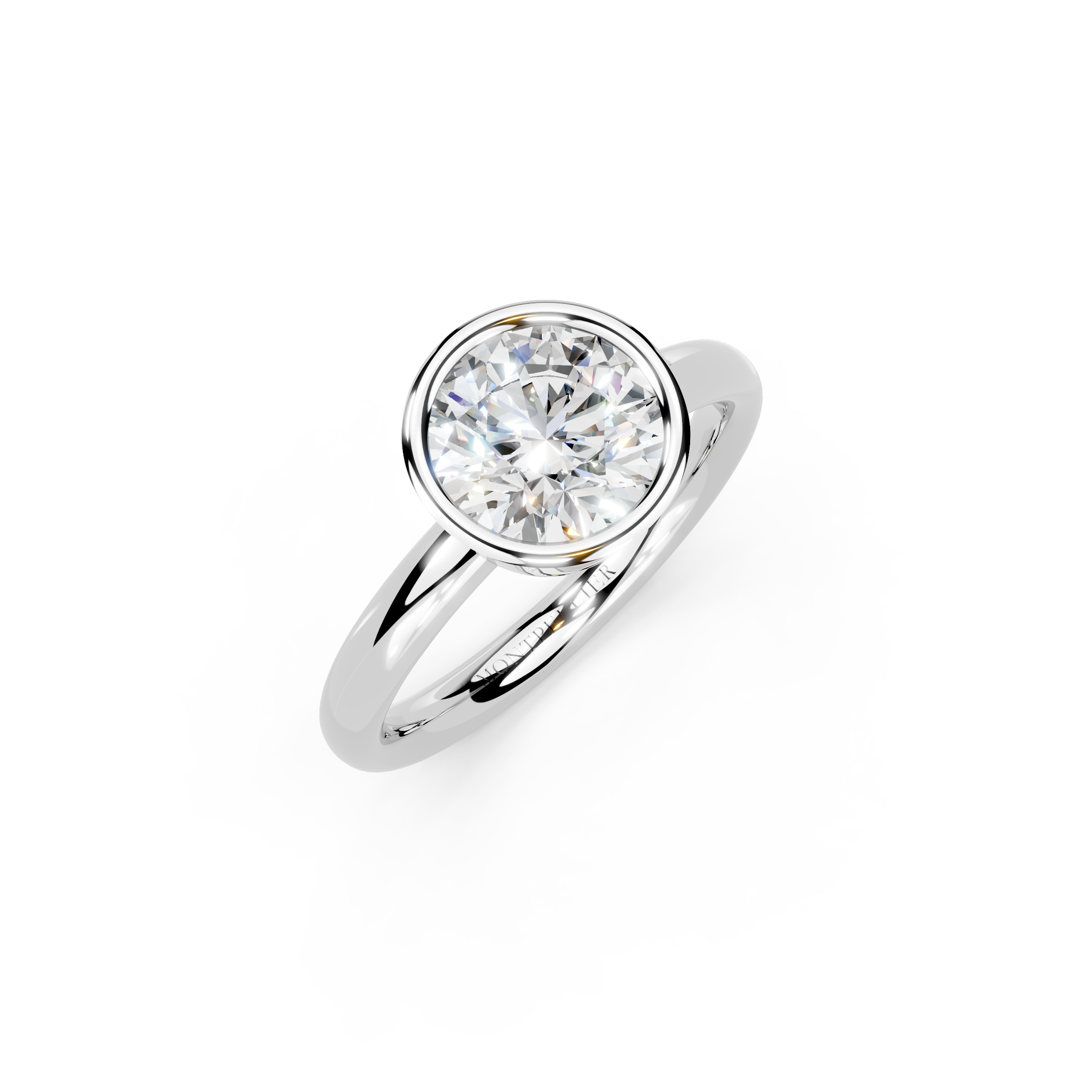 IGI 1.50ct Lab Grown Round Bezel Set Diamond Solitaire Engagement Ring Platinum or 18ct Gold