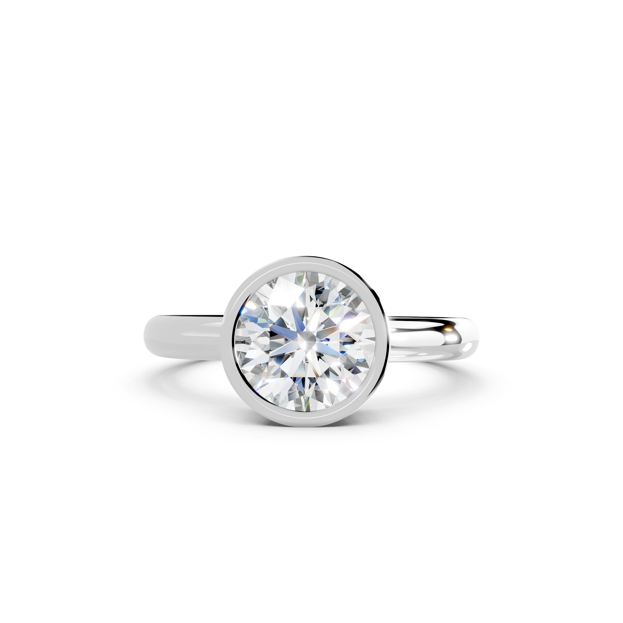 IGI 1.50ct Lab Grown Round Bezel Set Diamond Solitaire Engagement Ring Platinum or 18ct Gold