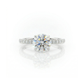 1.62ct LAB Diamond Ring with Diamond Shoulders and Hidden Halo set in 9ct White Gold