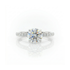 1.62ct LAB Diamond Ring with Diamond Shoulders and Hidden Halo set in 9ct White Gold