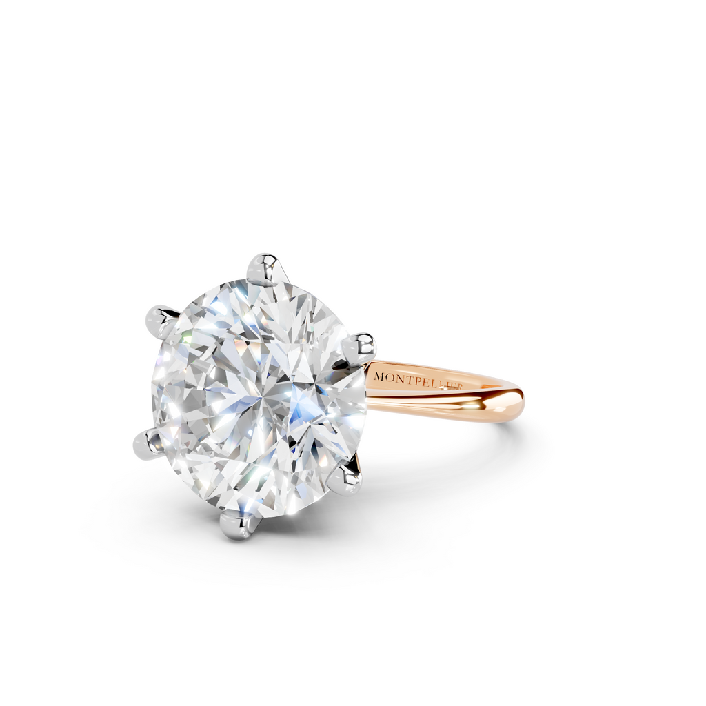 IGI 10.00ct Lab Grown Diamond Solitaire Engagement Ring - The Montpellier Classic 6 Claw