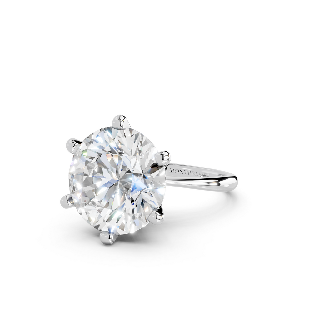 IGI 10.00ct Lab Grown Diamond Solitaire Engagement Ring - The Montpellier Classic 6 Claw