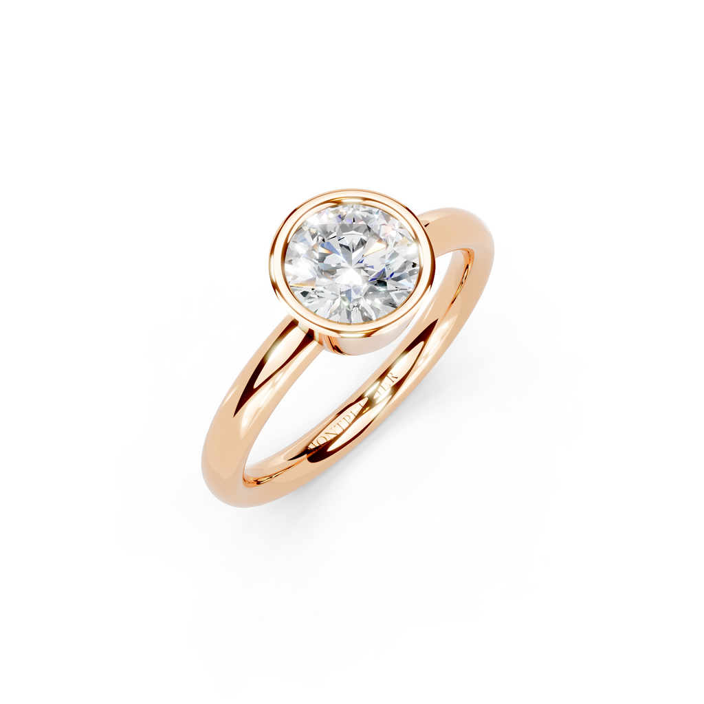 IGI 1.00ct Lab Grown Round Bezel Set Diamond Solitaire Engagement Ring Platinum or 18ct Gold