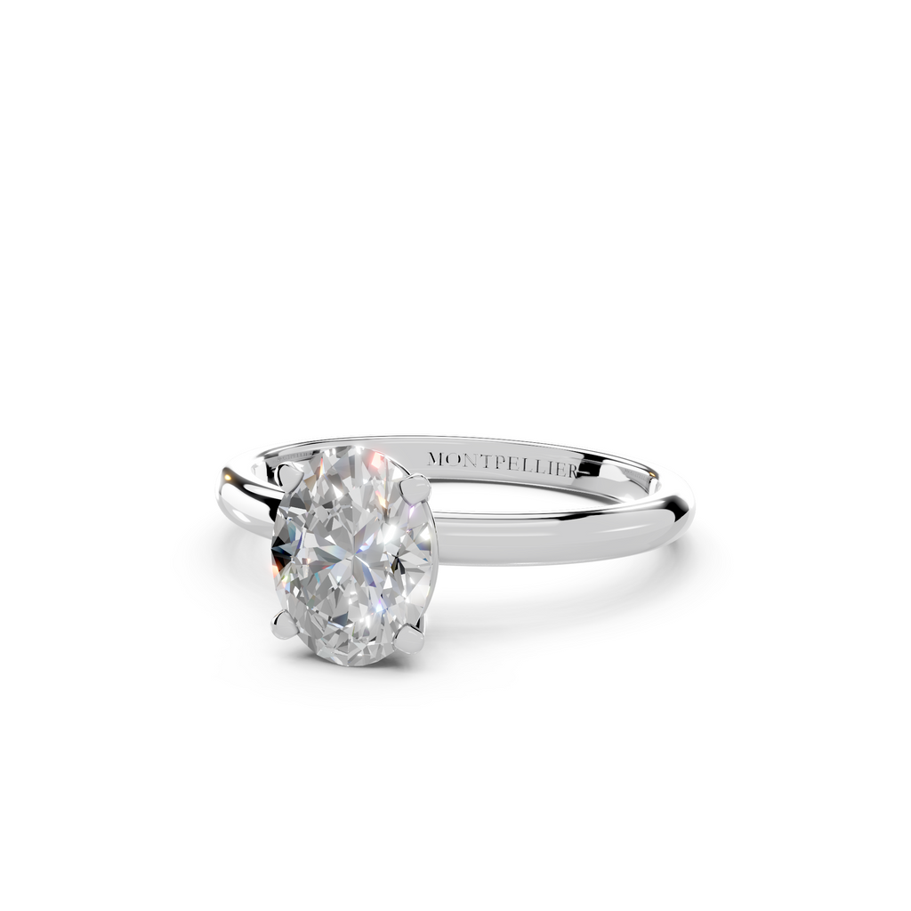 IGI 1.00ct Lab Grown Oval Diamond Solitaire Engagement Ring Platinum or 18ct Gold - The Montpellier Classic Oval