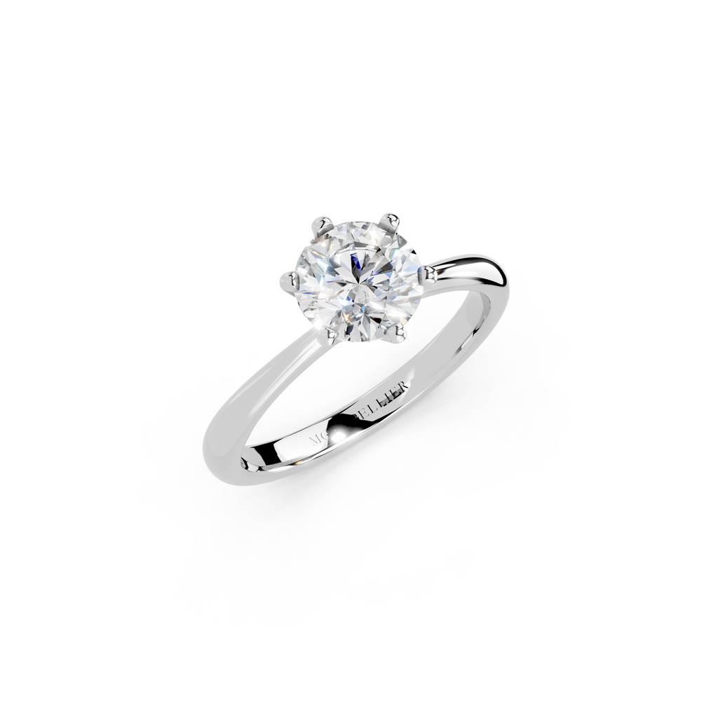 IGI 1.00ct Lab Grown Diamond Solitaire Engagement Ring - The Montpellier Classic 6 Claw