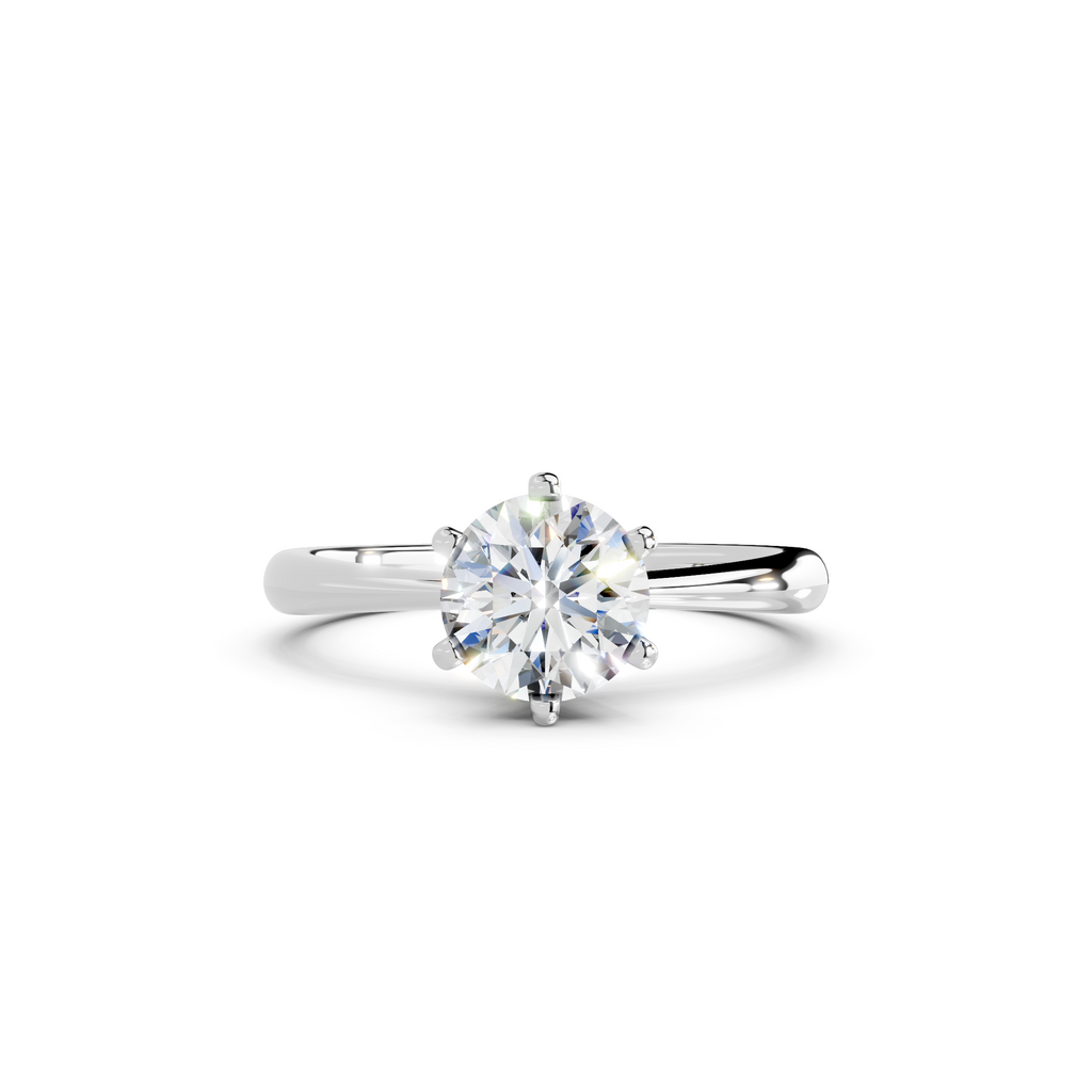 IGI 1.00ct Lab Grown Diamond Solitaire Engagement Ring - The Montpellier Classic 6 Claw