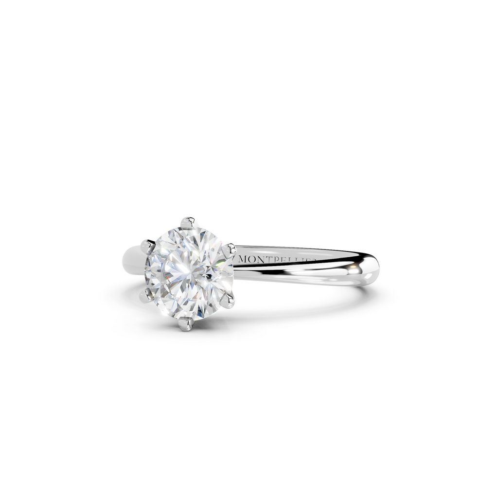 IGI 1.00ct Lab Grown Diamond Solitaire Engagement Ring - The Montpellier Classic 6 Claw