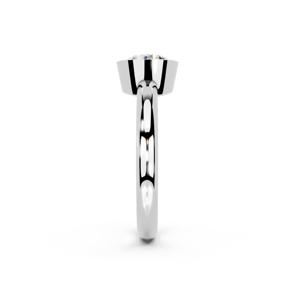 IGI 1.00ct Lab Grown Round Bezel Set Diamond Solitaire Engagement Ring Platinum or 18ct Gold