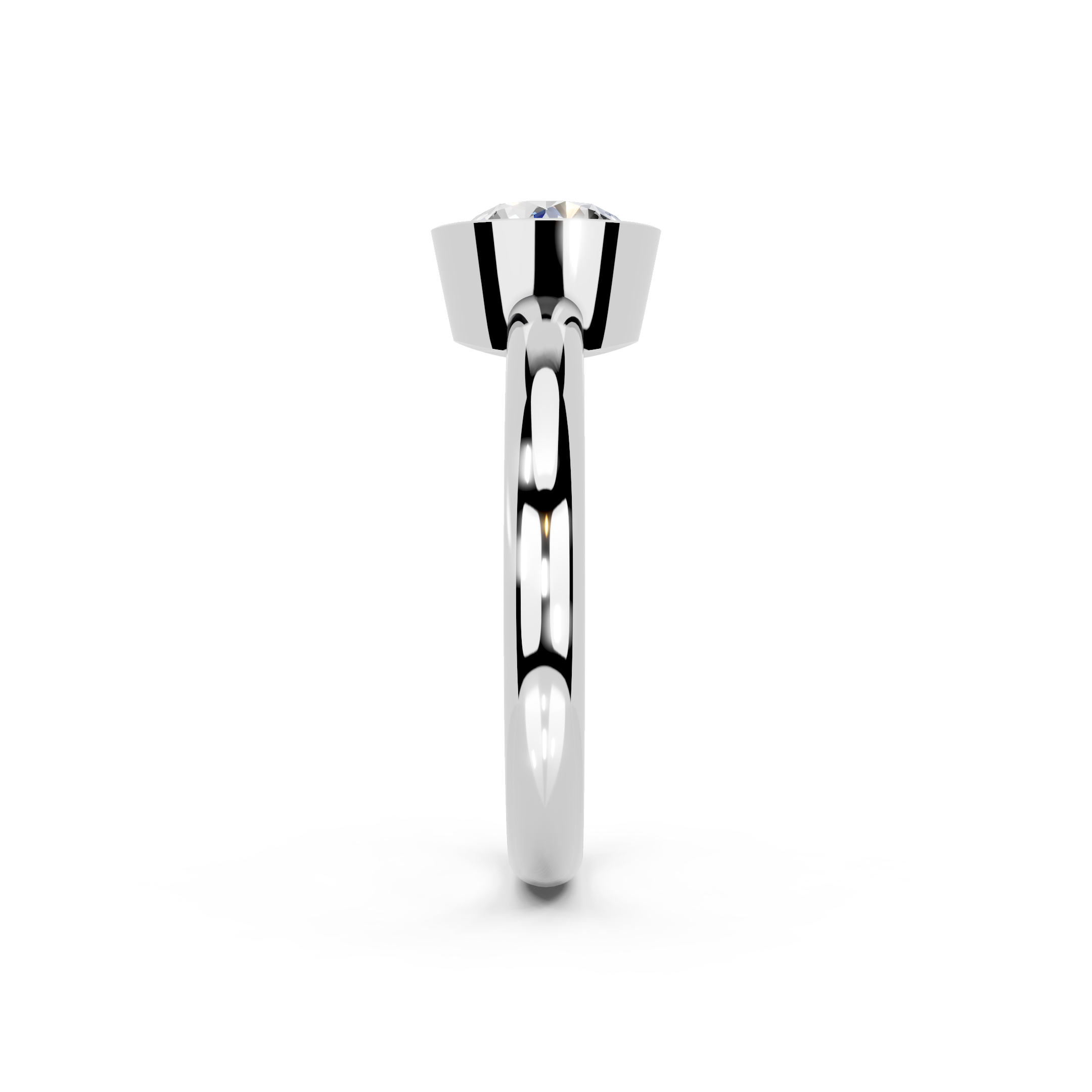 IGI 1.00ct Lab Grown Round Bezel Set Diamond Solitaire Engagement Ring Platinum or 18ct Gold