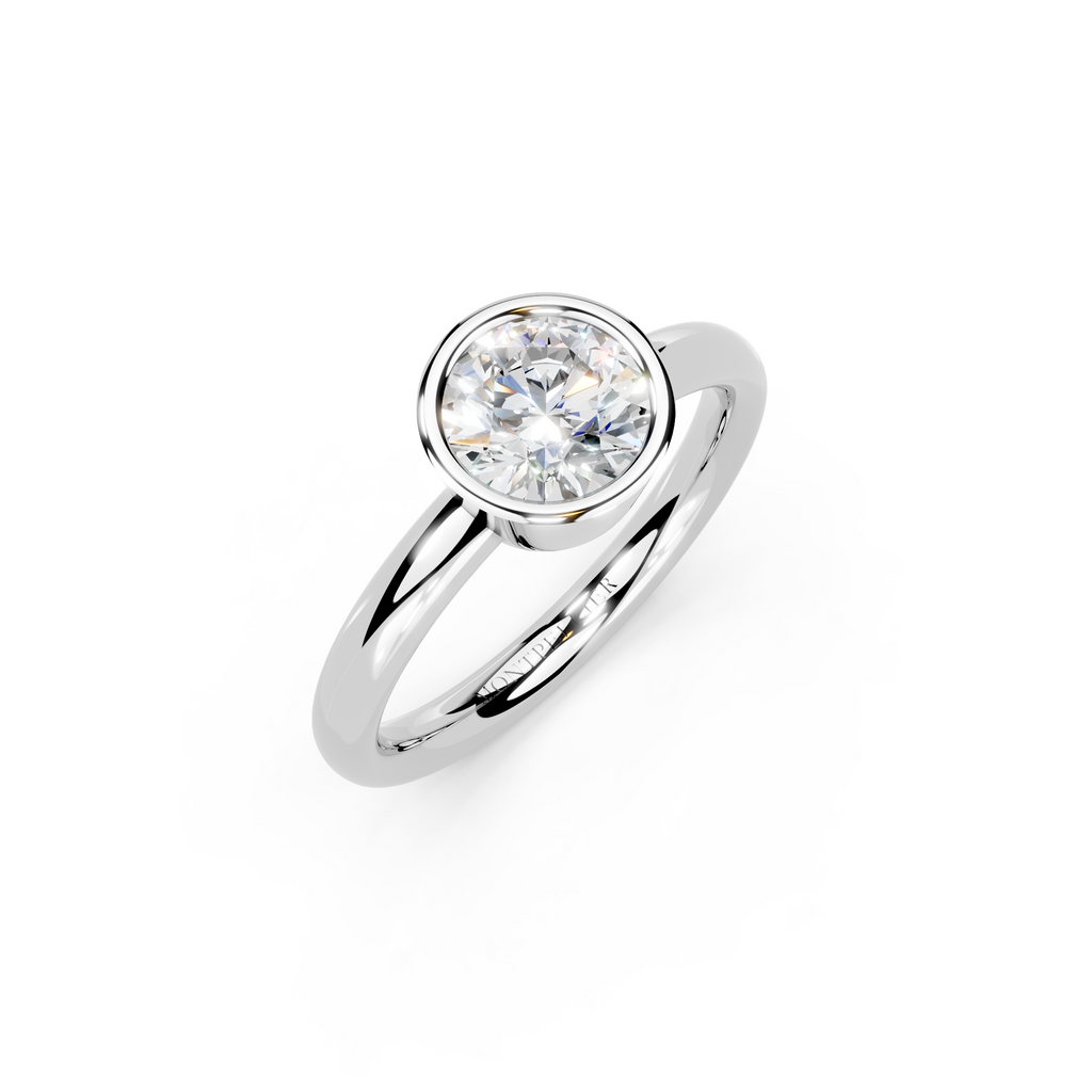 IGI 1.00ct Lab Grown Round Bezel Set Diamond Solitaire Engagement Ring Platinum or 18ct Gold