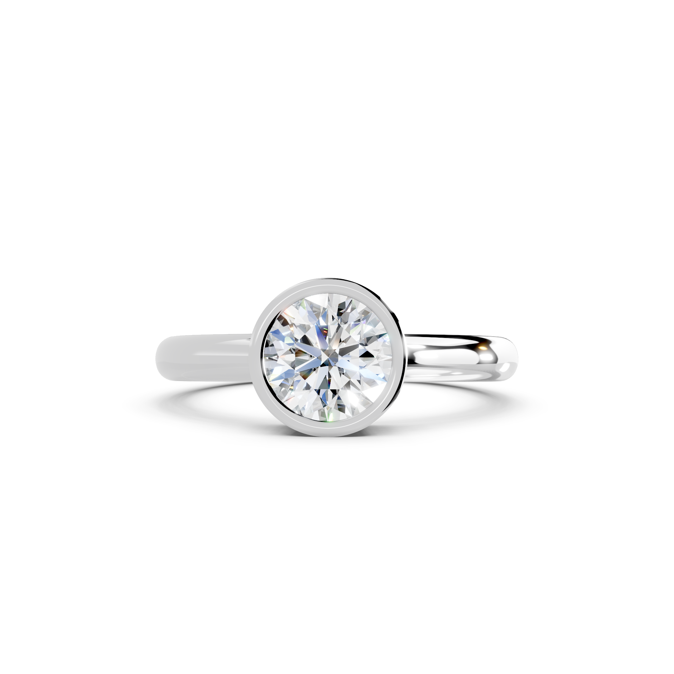 IGI 1.00ct Lab Grown Round Bezel Set Diamond Solitaire Engagement Ring Platinum or 18ct Gold