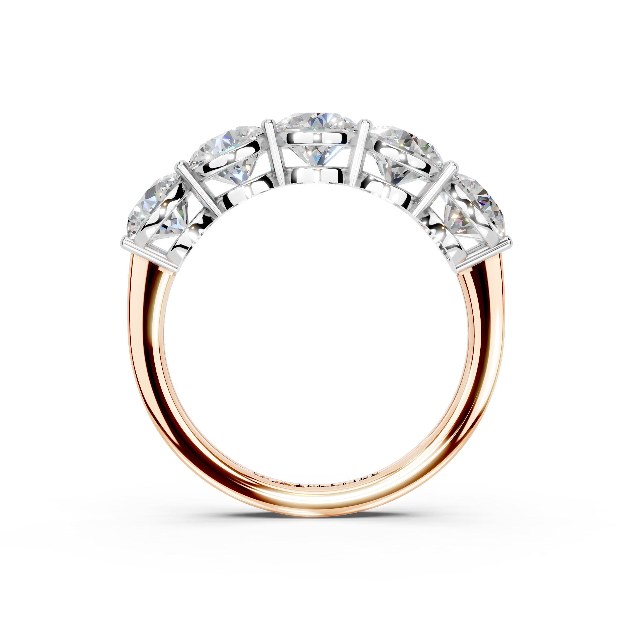 2.50ct Lab Grown 5 Stone Round Diamond Ring Platinum or 18ct Gold - The Montpellier Classic 5 Stone Ring