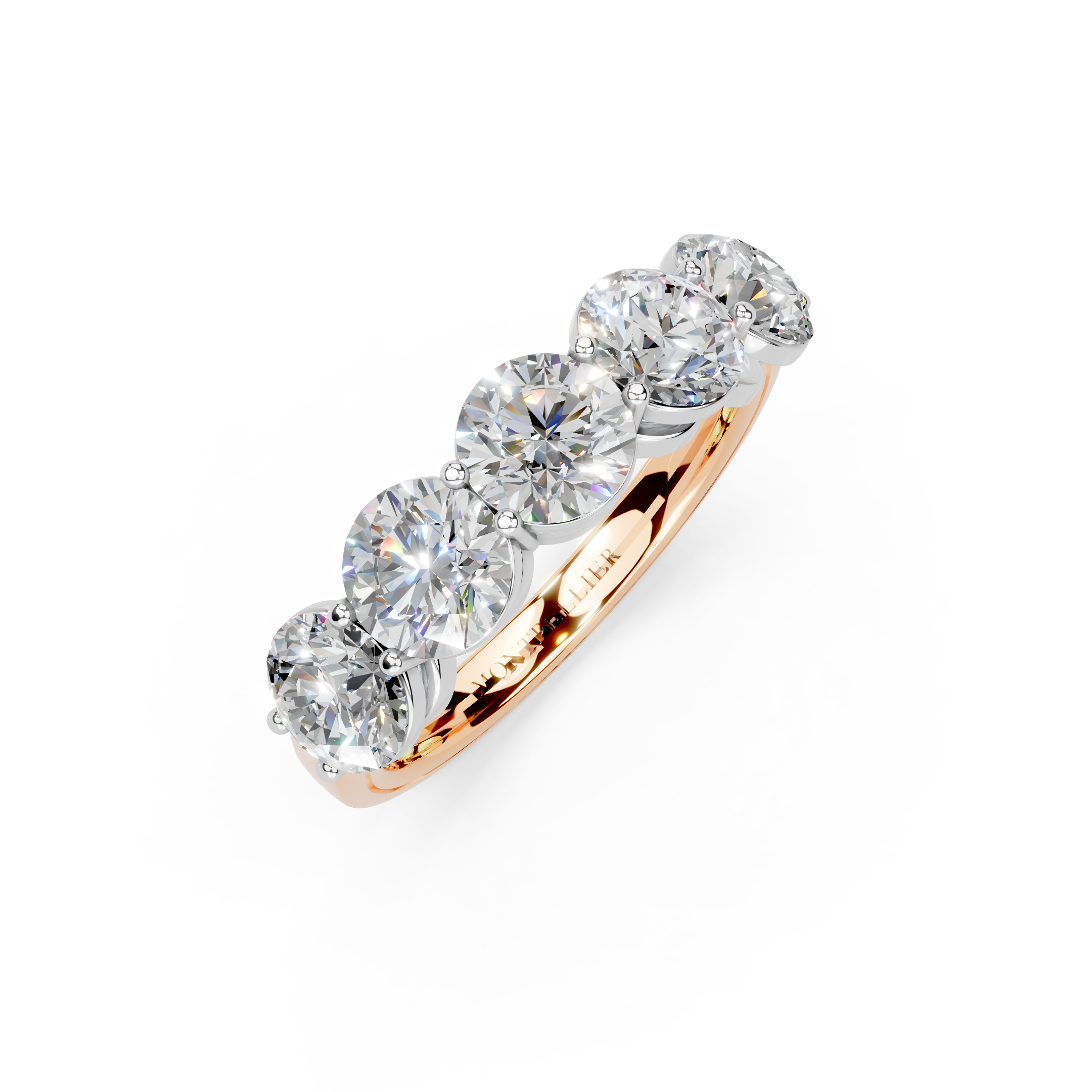 2.50ct Lab Grown 5 Stone Round Diamond Ring Platinum or 18ct Gold - The Montpellier Classic 5 Stone Ring