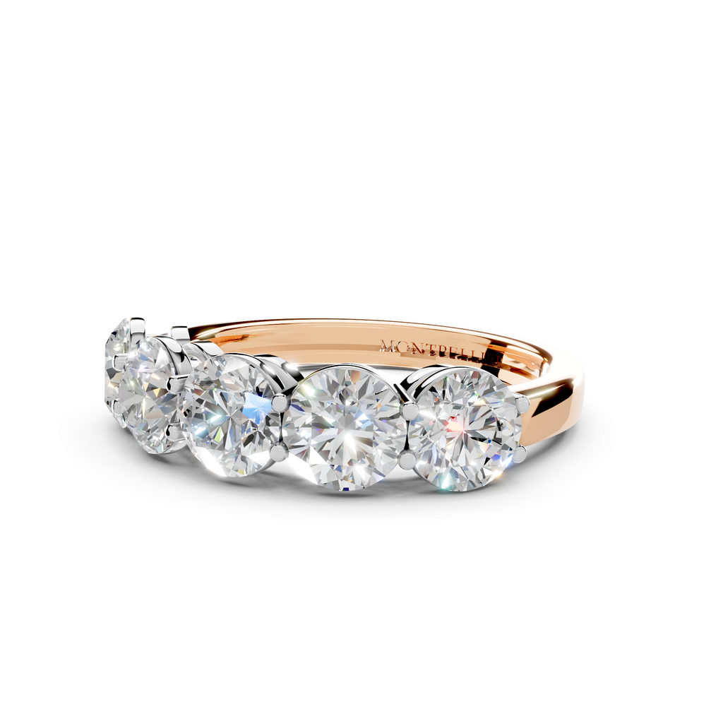 2.50ct Lab Grown 5 Stone Round Diamond Ring Platinum or 18ct Gold - The Montpellier Classic 5 Stone Ring