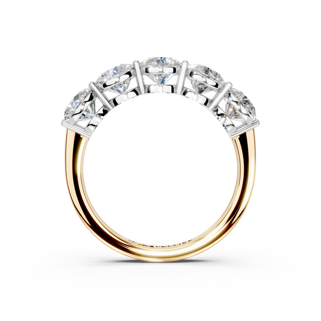 2.50ct Lab Grown 5 Stone Round Diamond Ring Platinum or 18ct Gold - The Montpellier Classic 5 Stone Ring