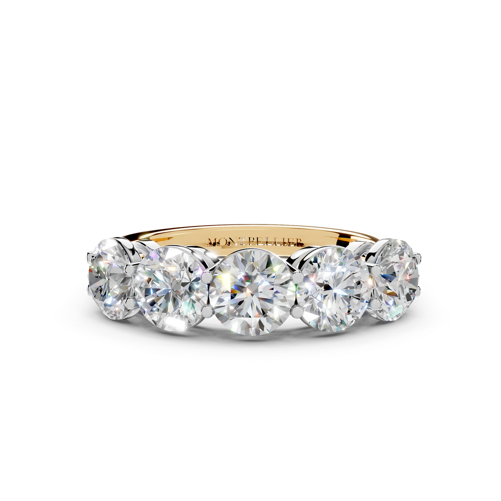 2.50ct Lab Grown 5 Stone Round Diamond Ring Platinum or 18ct Gold - The Montpellier Classic 5 Stone Ring