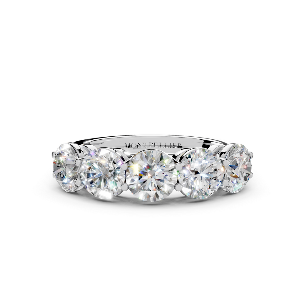 2.50ct Lab Grown 5 Stone Round Diamond Ring Platinum or 18ct Gold - The Montpellier Classic 5 Stone Ring
