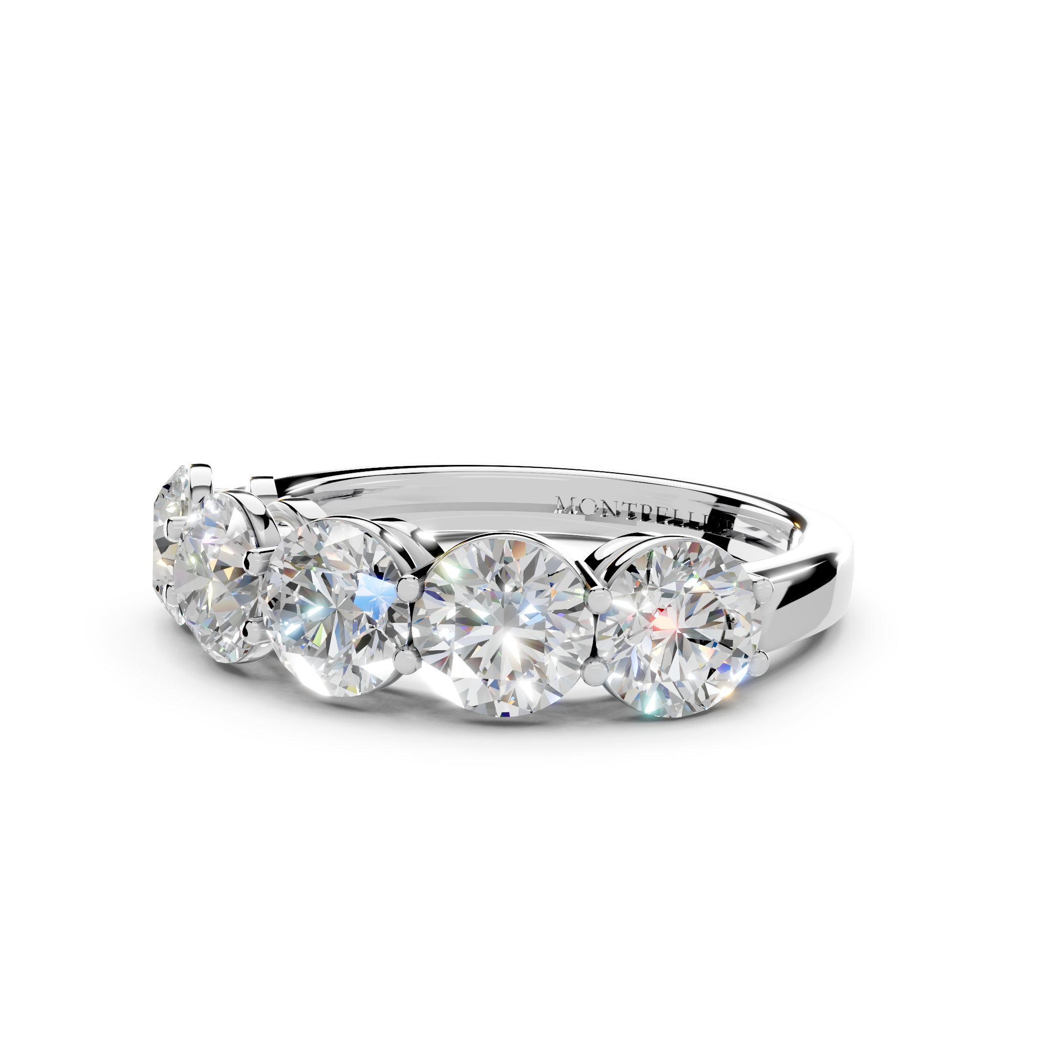 2.50ct Lab Grown 5 Stone Round Diamond Ring Platinum or 18ct Gold - The Montpellier Classic 5 Stone Ring