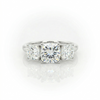 2.93ct F/VS1 Square Cushion Cut LAB Diamond 3 Stone Ring Set in White Gold