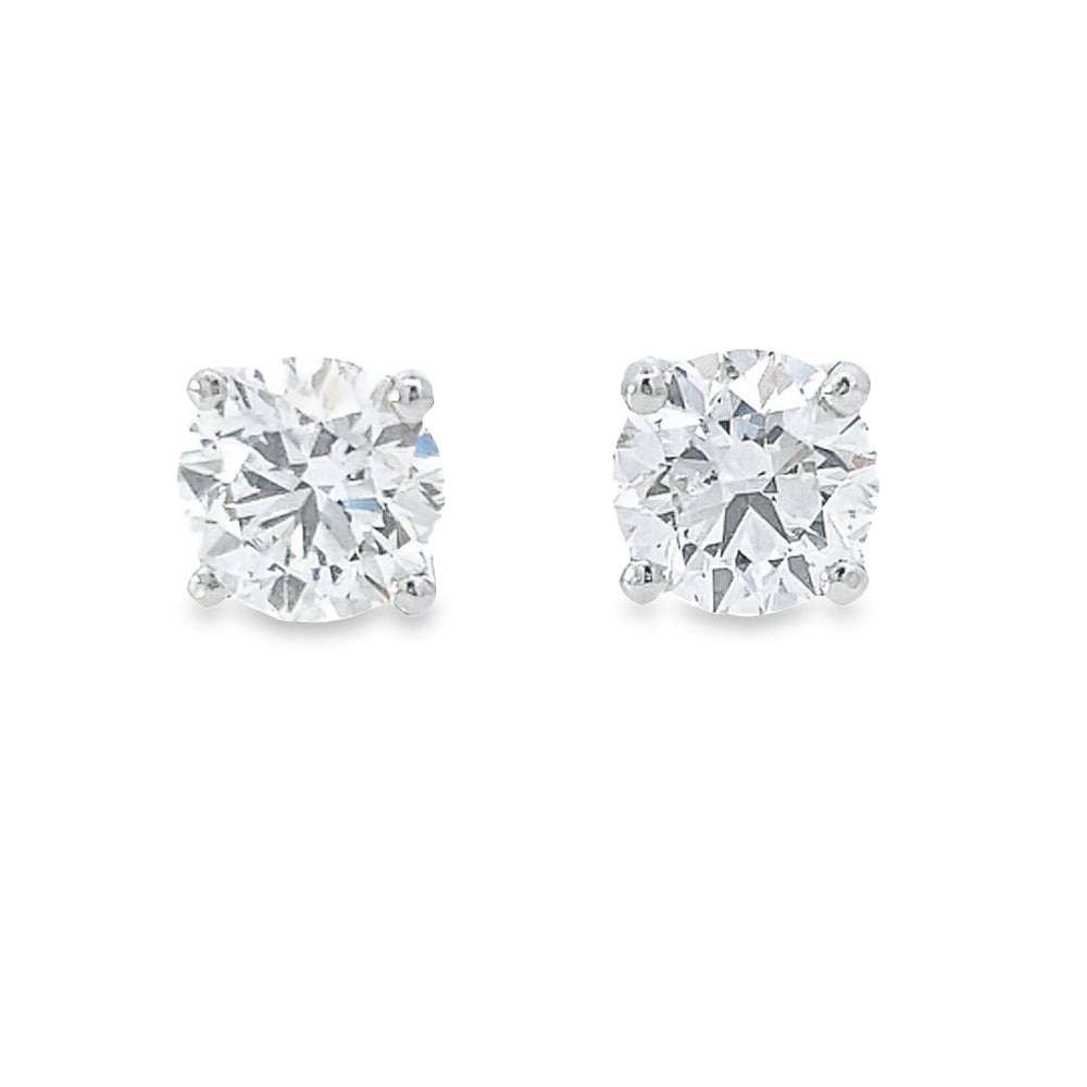 IGI 4.00ct F/SI1 LAB Diamond Stud Earrings Set In 18ct White Gold