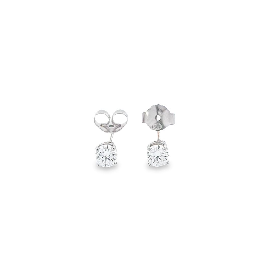 GIA 0.60ct F / SI2 Diamond Stud Earrings in 18ct White Gold