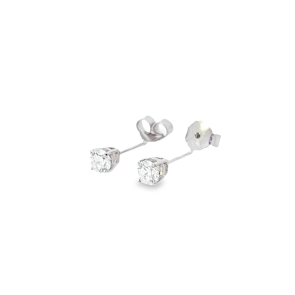 GIA 0.60ct F / SI2 Diamond Stud Earrings in 18ct White Gold