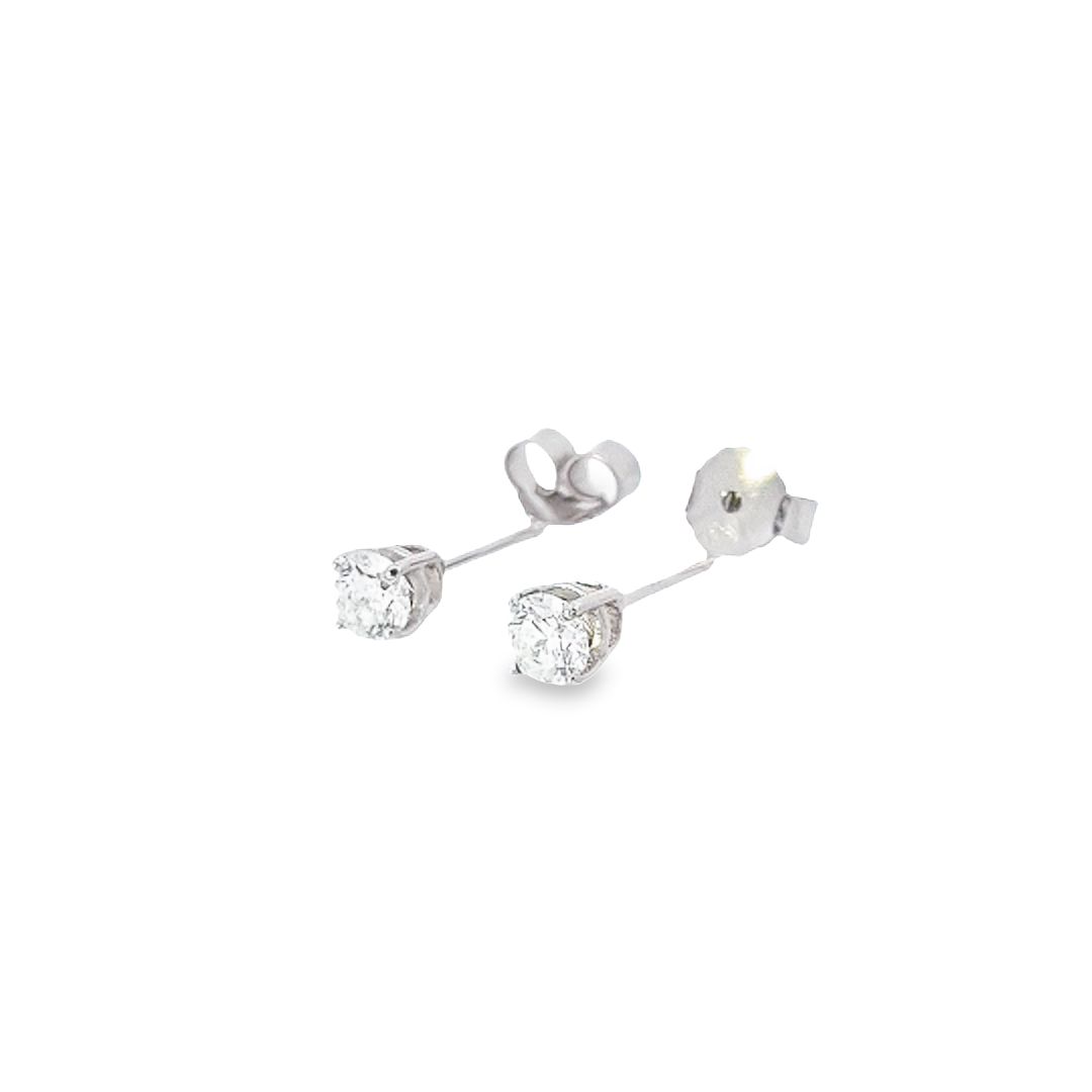 GIA 0.60ct F / SI2 Diamond Stud Earrings in 18ct White Gold